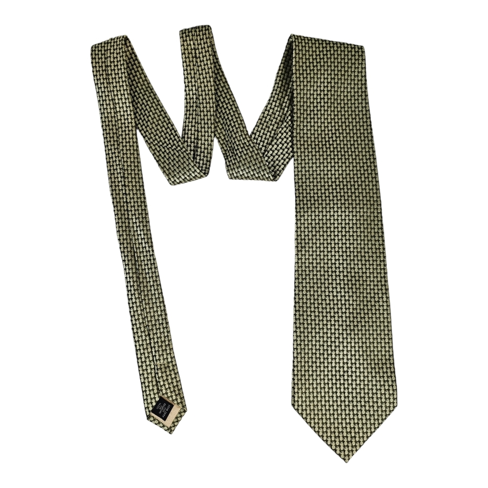 Tommy Bahama Men 100% Silk‎ Necktie Olive Green Pineapple Print